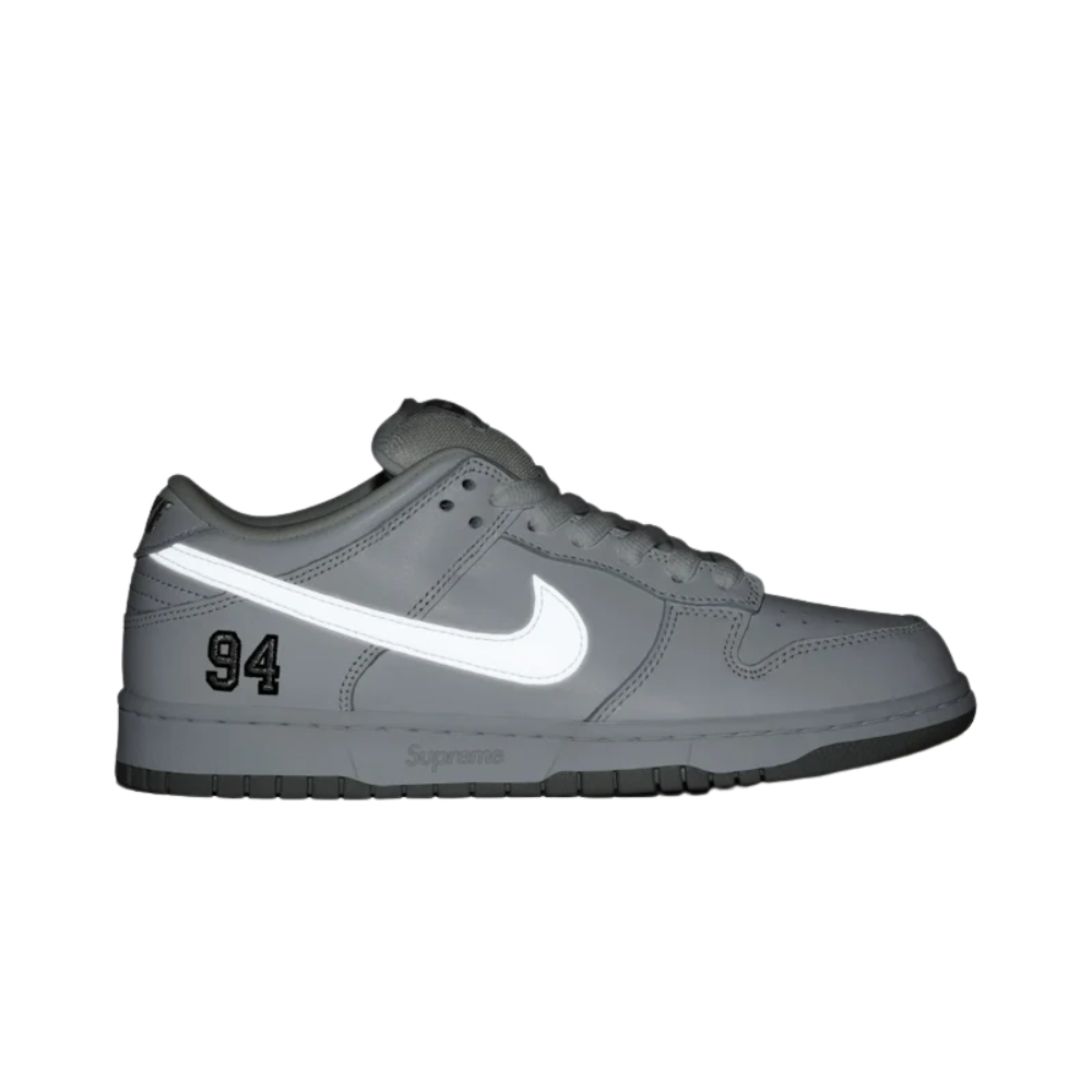 Nike SB Dunk Low Supreme 94 White Metallic Silver (REFLECTIVE)